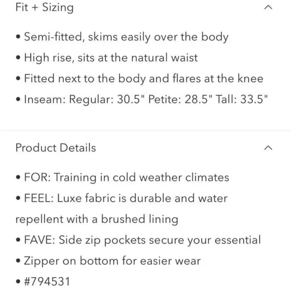 NWT Athleta Glacier Bootcut Black Pants Size 6/P. - Picture 5 of 9